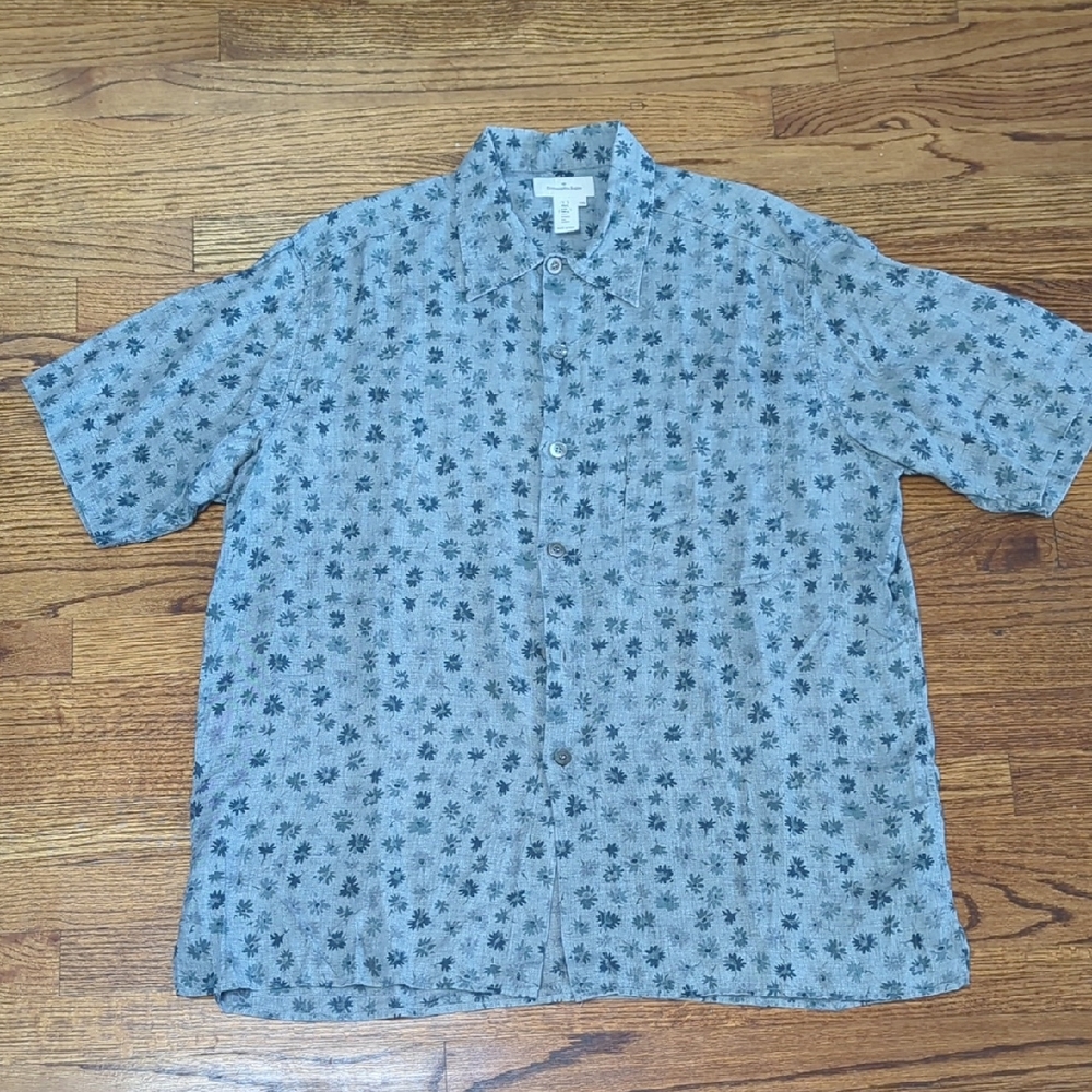 Ermenegildo Zegna Blue Floral Casual Shirt
